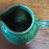 Glazed terracotta cream pot in Provence green