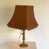 Lampe ancienne en laiton et velours