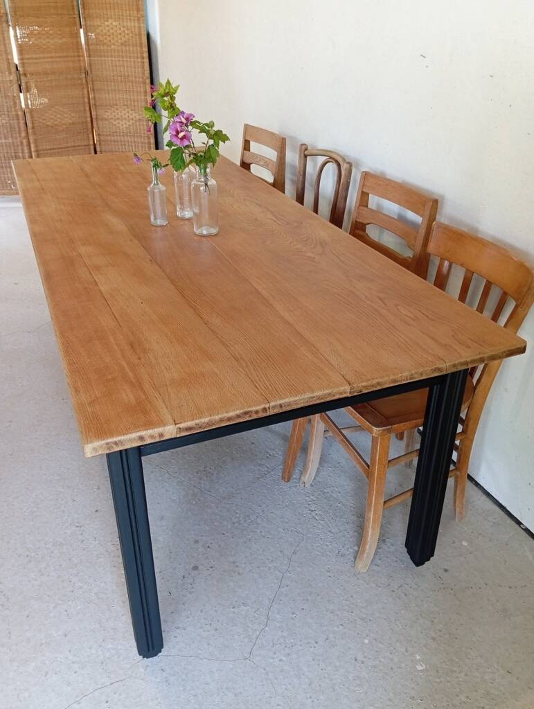 Solid oak farmhouse table 213 cm