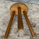 Vintage Brutalist Handmade Tripod Solid Wood Chair