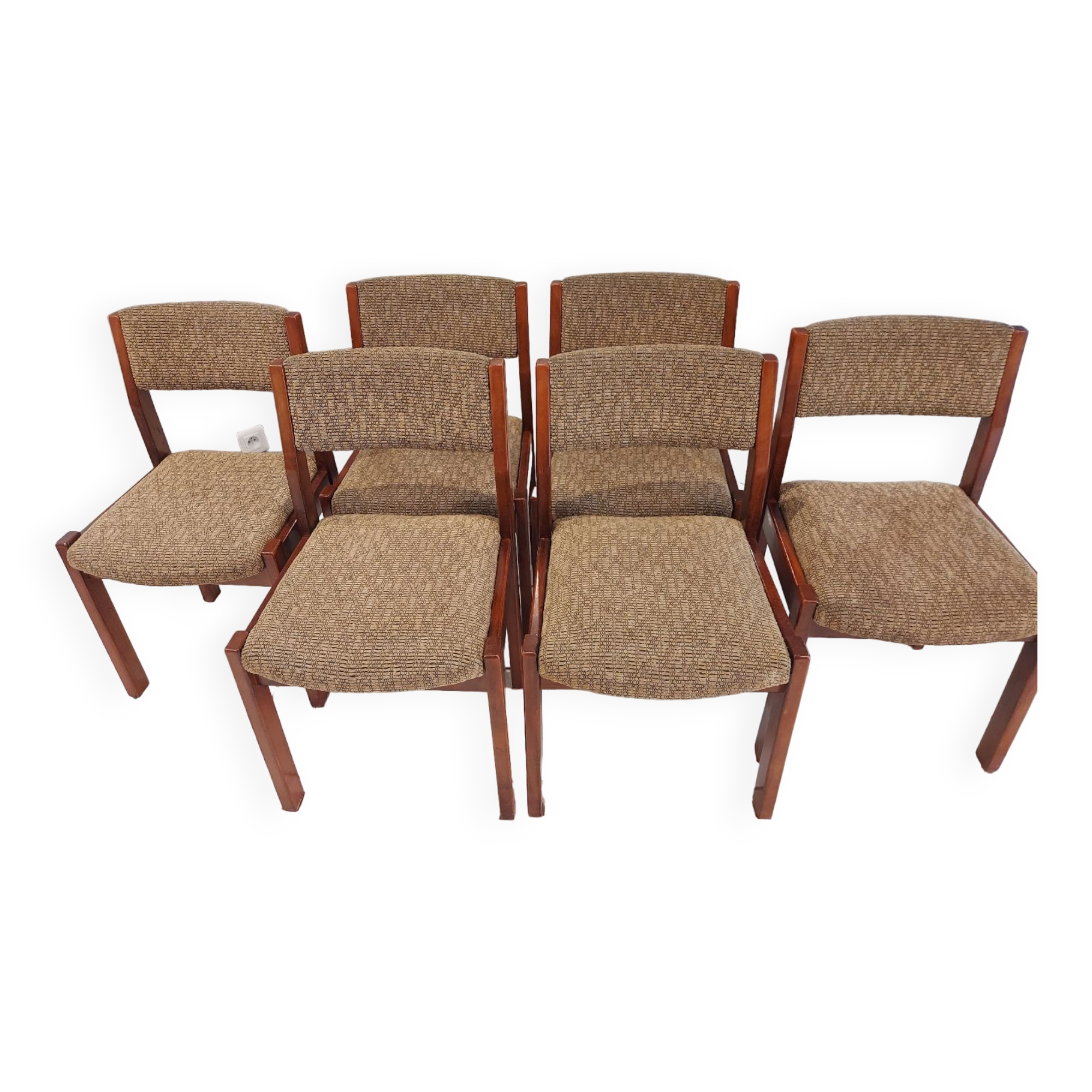 Suite of 6 vintage Baumann dining chairs 1970