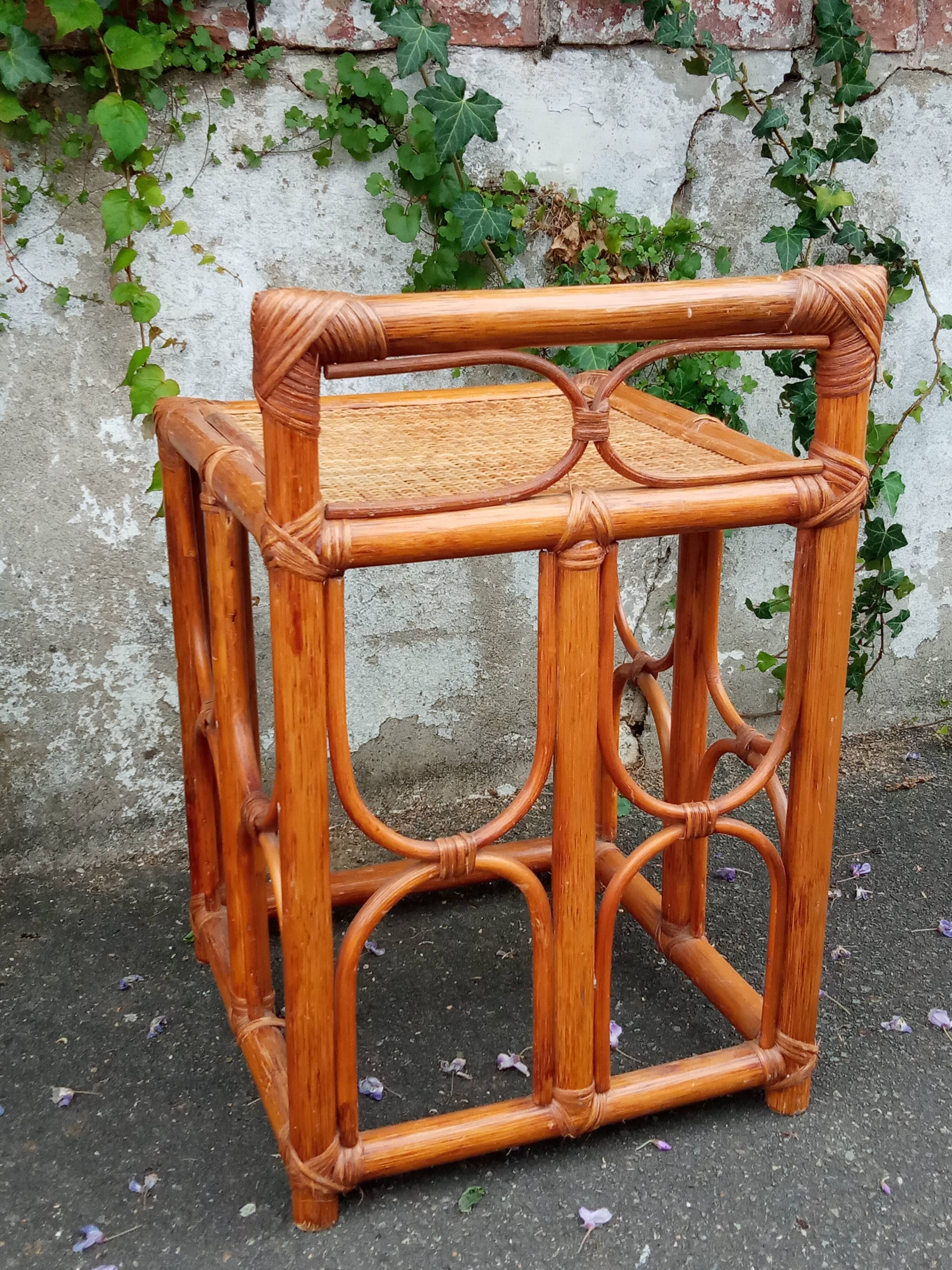 Rattan side table