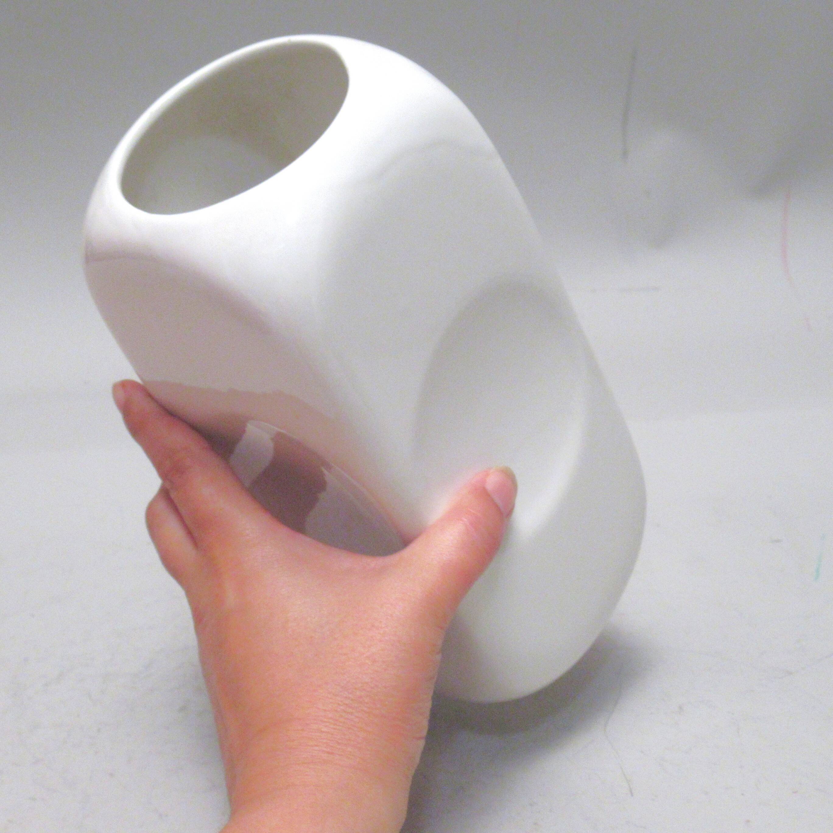 White rectangular vase Parravicini 1970s