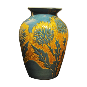 Vase balustre à décor - jaune