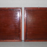 Antique asian painting on rice paper in high quality wood frames, c 1910s