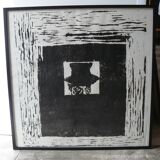 Wood engraving and frame