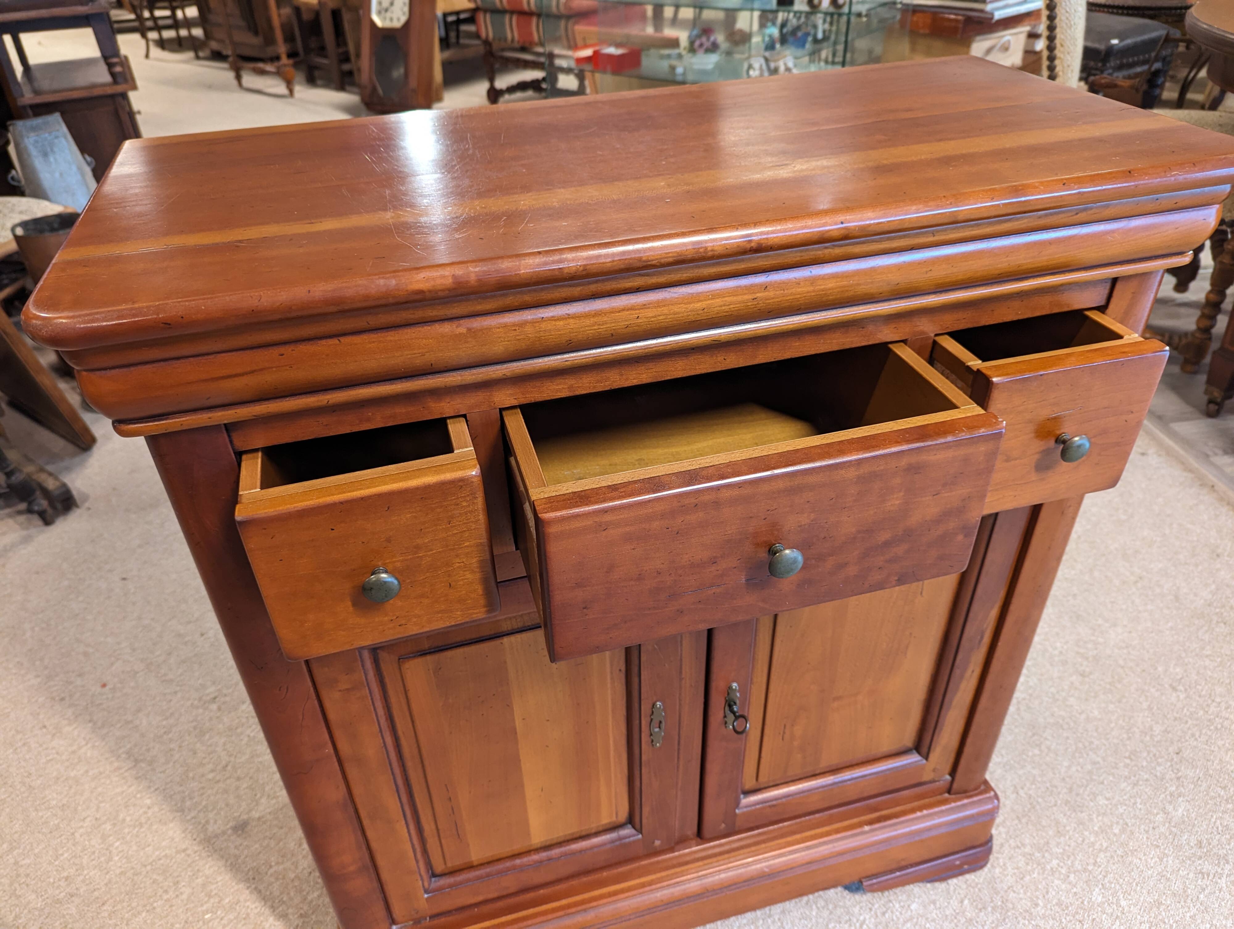Small Louis Philippe style cherry wood sideboard
