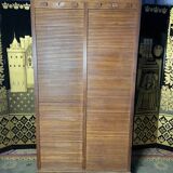 Solid oak notary double curtain filing cabinet 1900