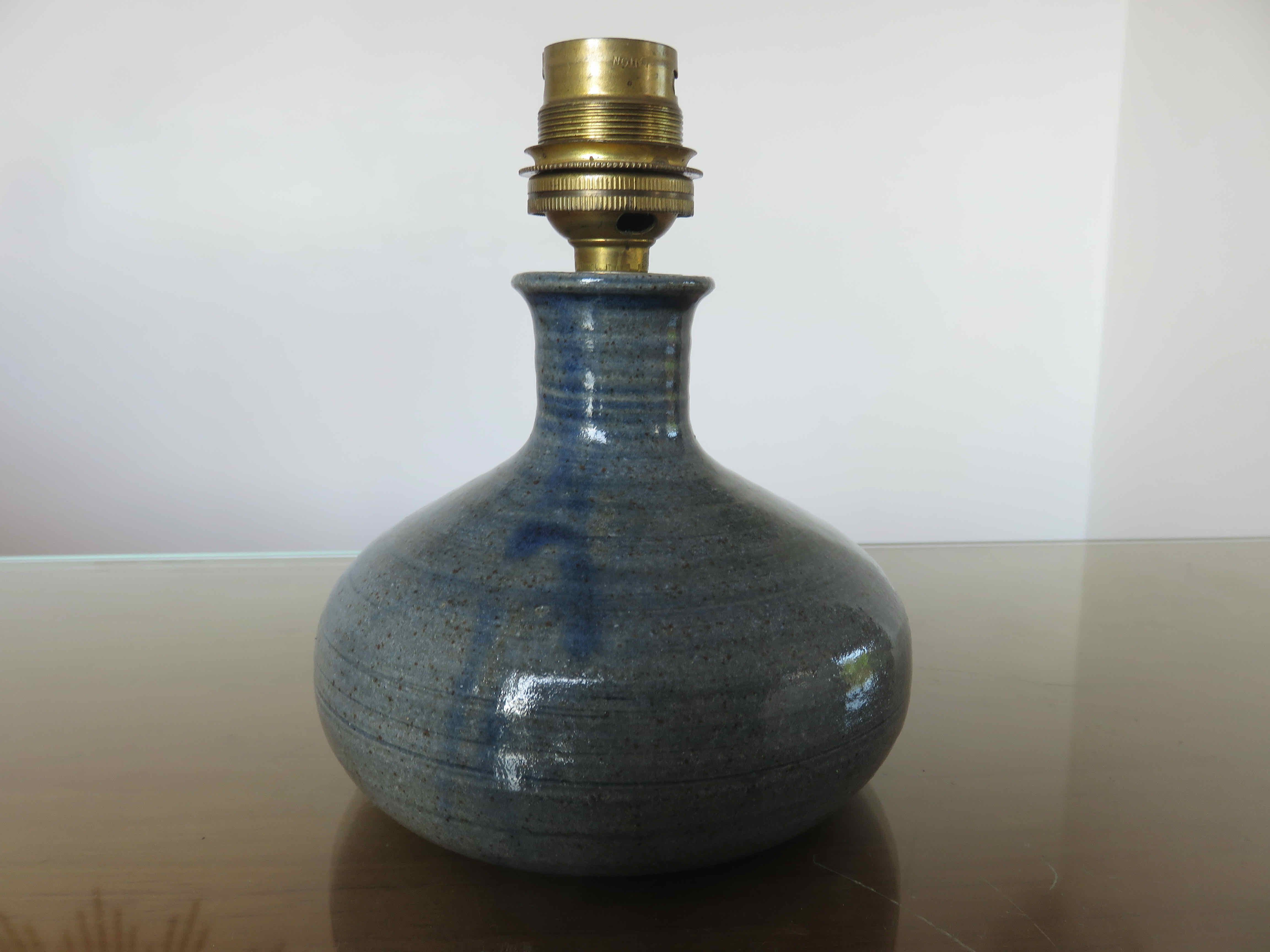 Sandstone lamp, signed, 60s