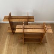 Pair of shelves/bookcases in elm by Roland Haeusler for Maison Regain.