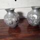 Pair of Art Deco vases in aluminium Signed