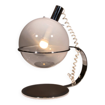 Italian design chrome and glass table lamp, 1960