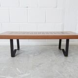 low flower bench, coffee table with tiles