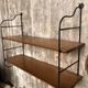 Old tomado modular wall shelf black metal + vintage wood