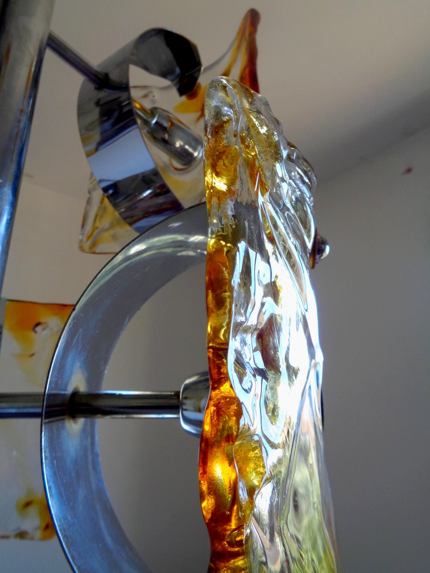 Lustre 6 fires Mazzega Murano vintage 70s