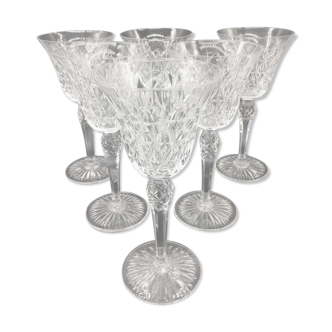 Series of 5 red wine glasses in Saint Louis crystal