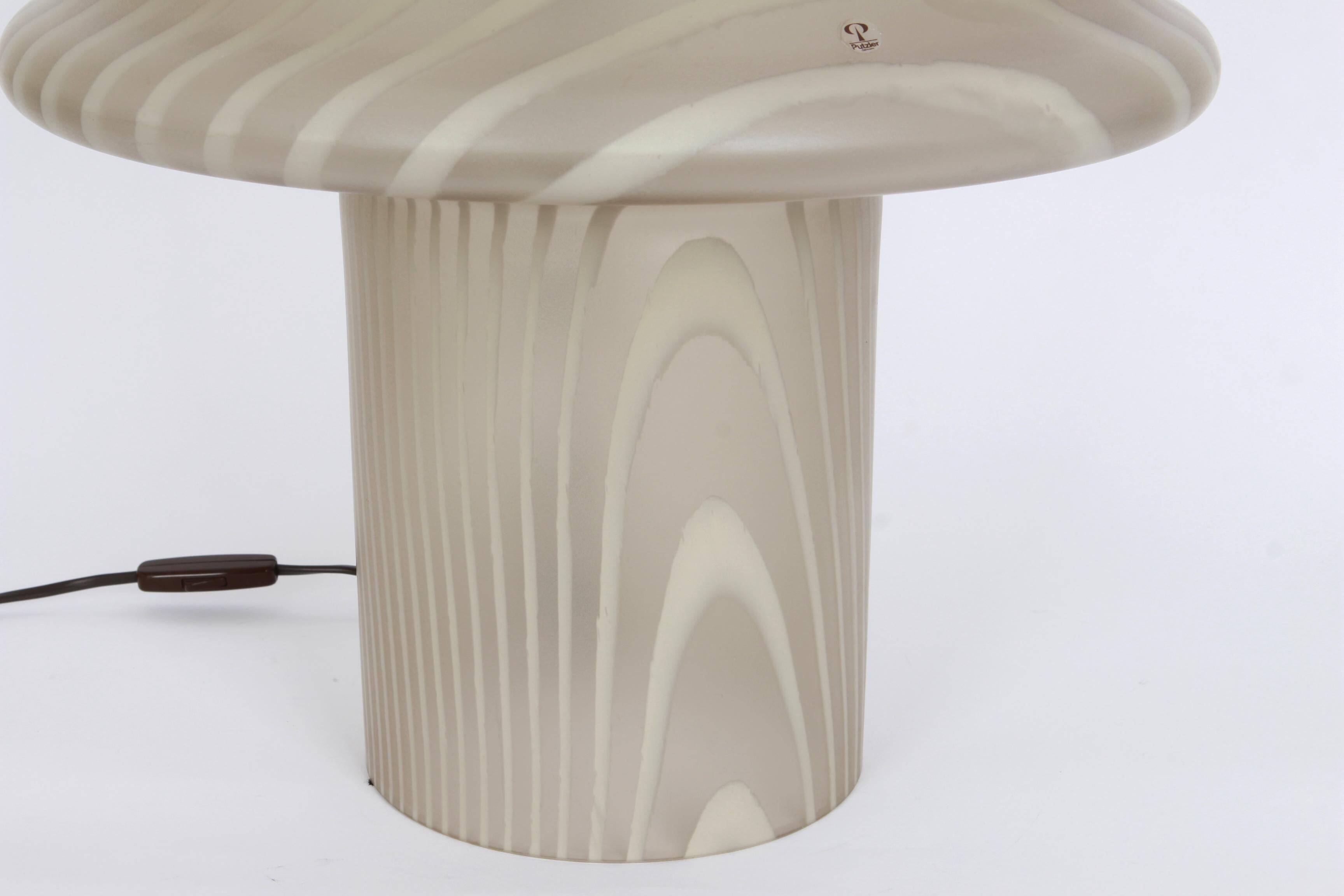 Mushroom Glass Table Lamp by Peill & Putzler, Germany, 1970s