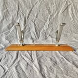 Vintage wooden wall coat rack - 2 hooks