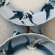 Rare dessert plates Terre de Fer Choisy le Roi, birds.