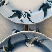 Rares assiettes à dessert Terre de Fer Choisy le roi , oiseaux