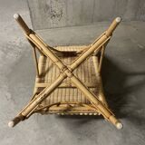 Rattan and wicker armchair from the 1970s.