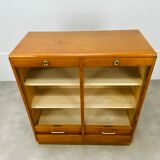 Double curtain binder cabinet