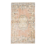 5x9 Red Soft Color Pastel Classic Turkish Area Rug, 161x271Cm SK 4879
