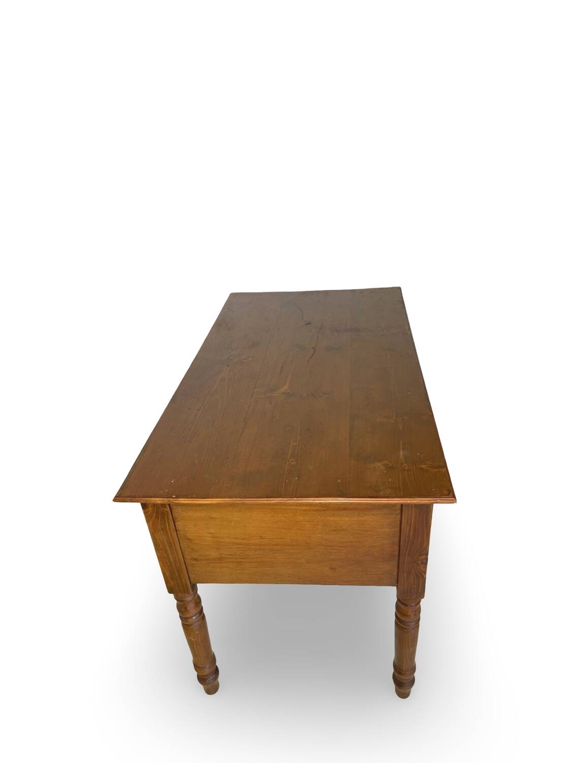 Italian pine wood centre writing desk from the 1960s, a reproduction o