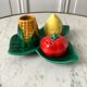 Set of salt shaker / pepper / mustard vintage in slip 70s