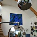 Floor lamp Chromed thrush three branches very 70s by Goffredo Reggiani