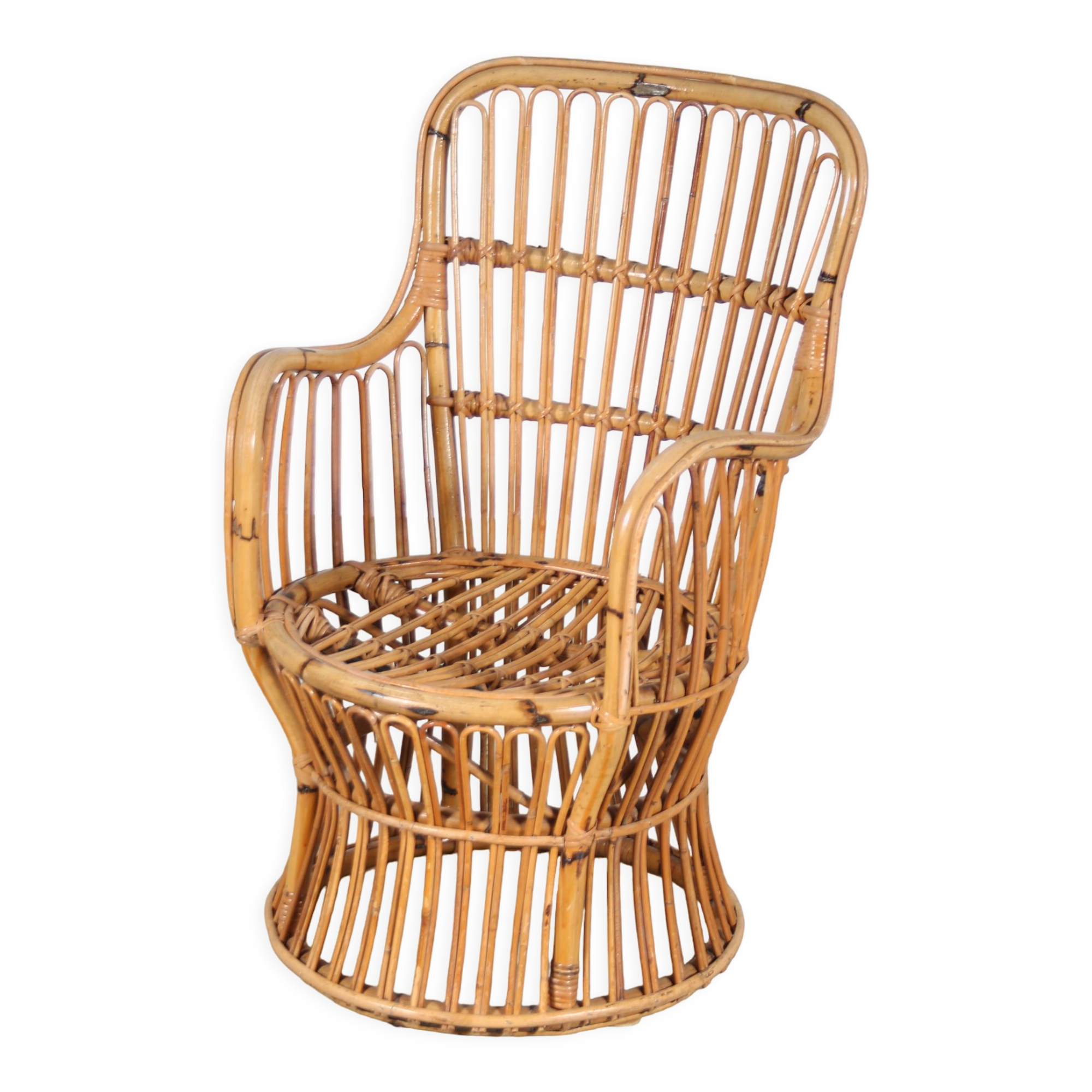 1950s rattan armchair from the Netherlands