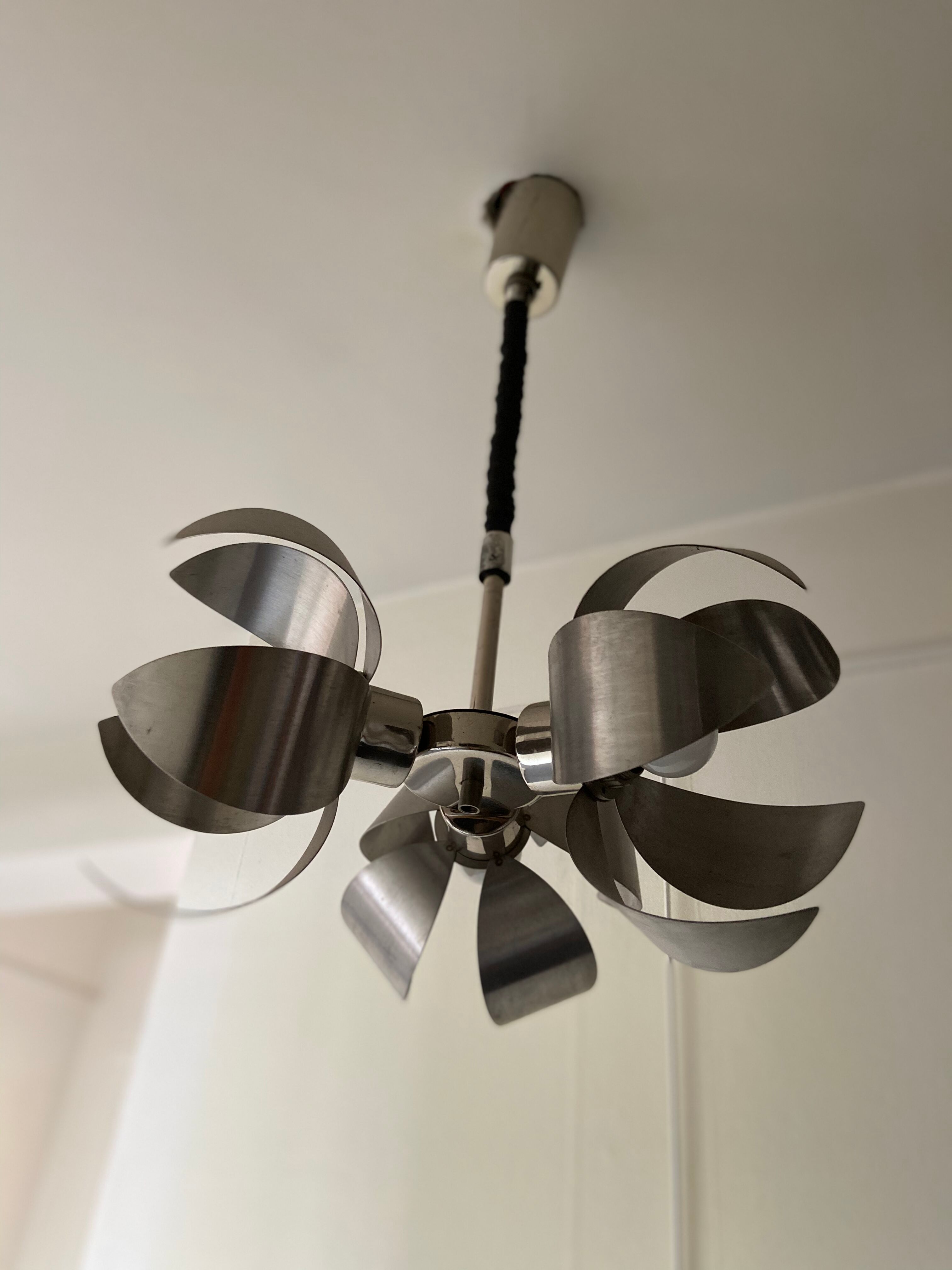 3-flower chrome chandelier