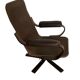 Vintage Scandinavian armchair in curved wood and leather