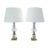 Pair of neo-classical table lamps cristal d'albret