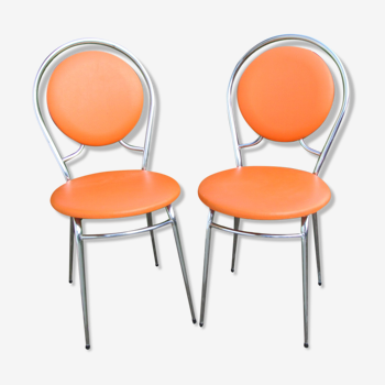 Pair of orange vintage chairs