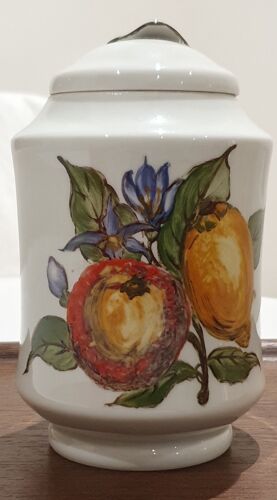Pot porcelaine à décor de fruits