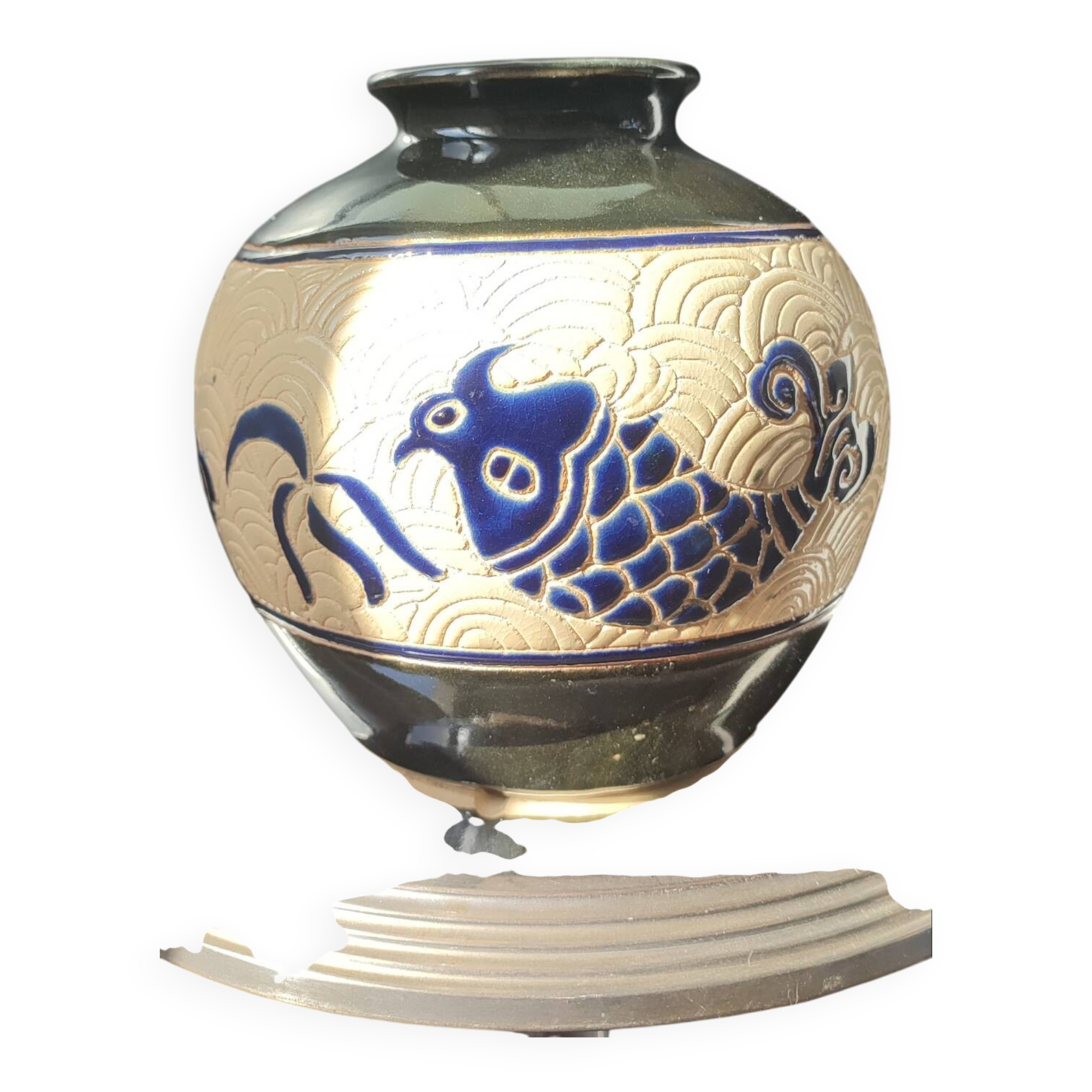 Vintage lamp base "Dong Tam" Ceramic from Vietnam