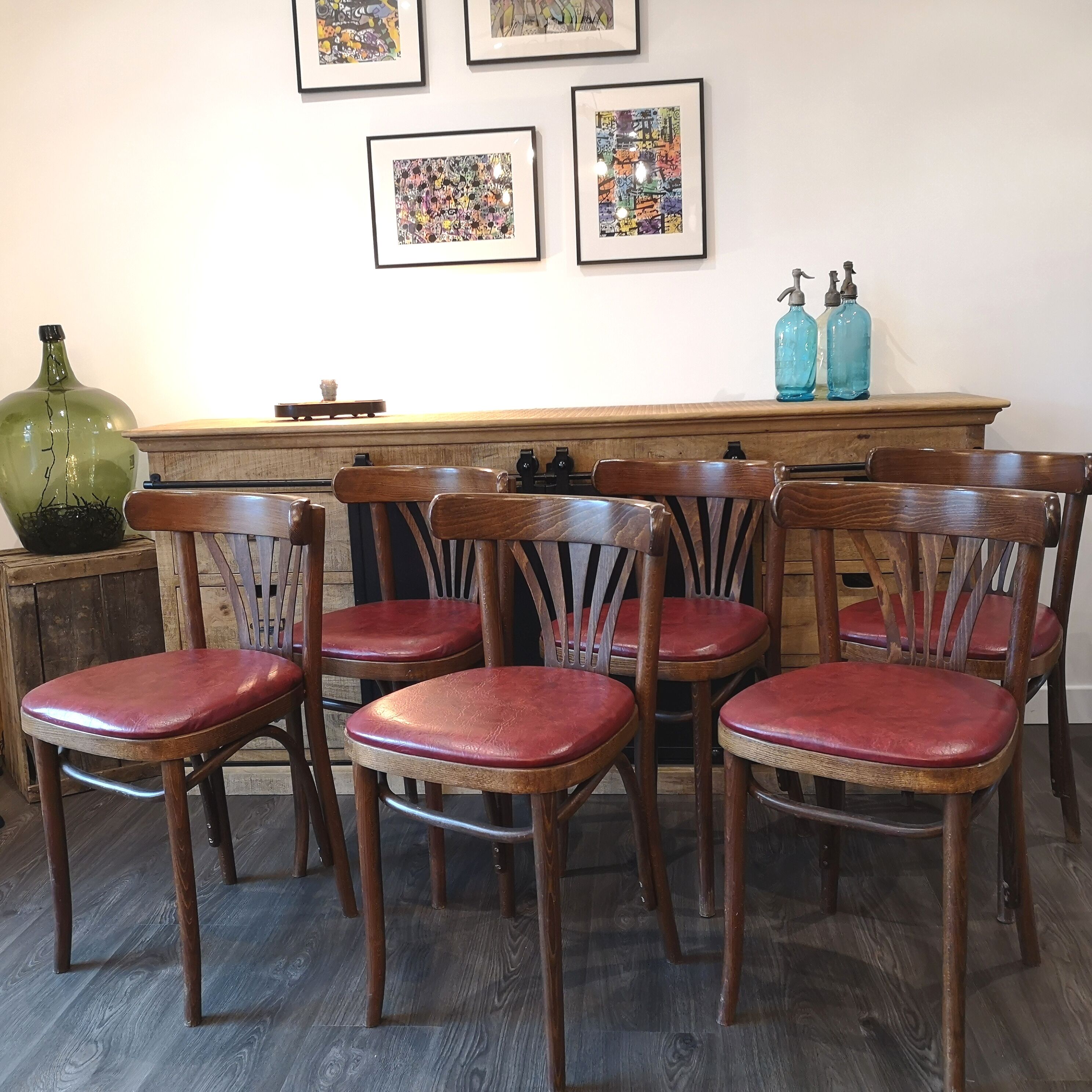 6 vintage bistro chairs