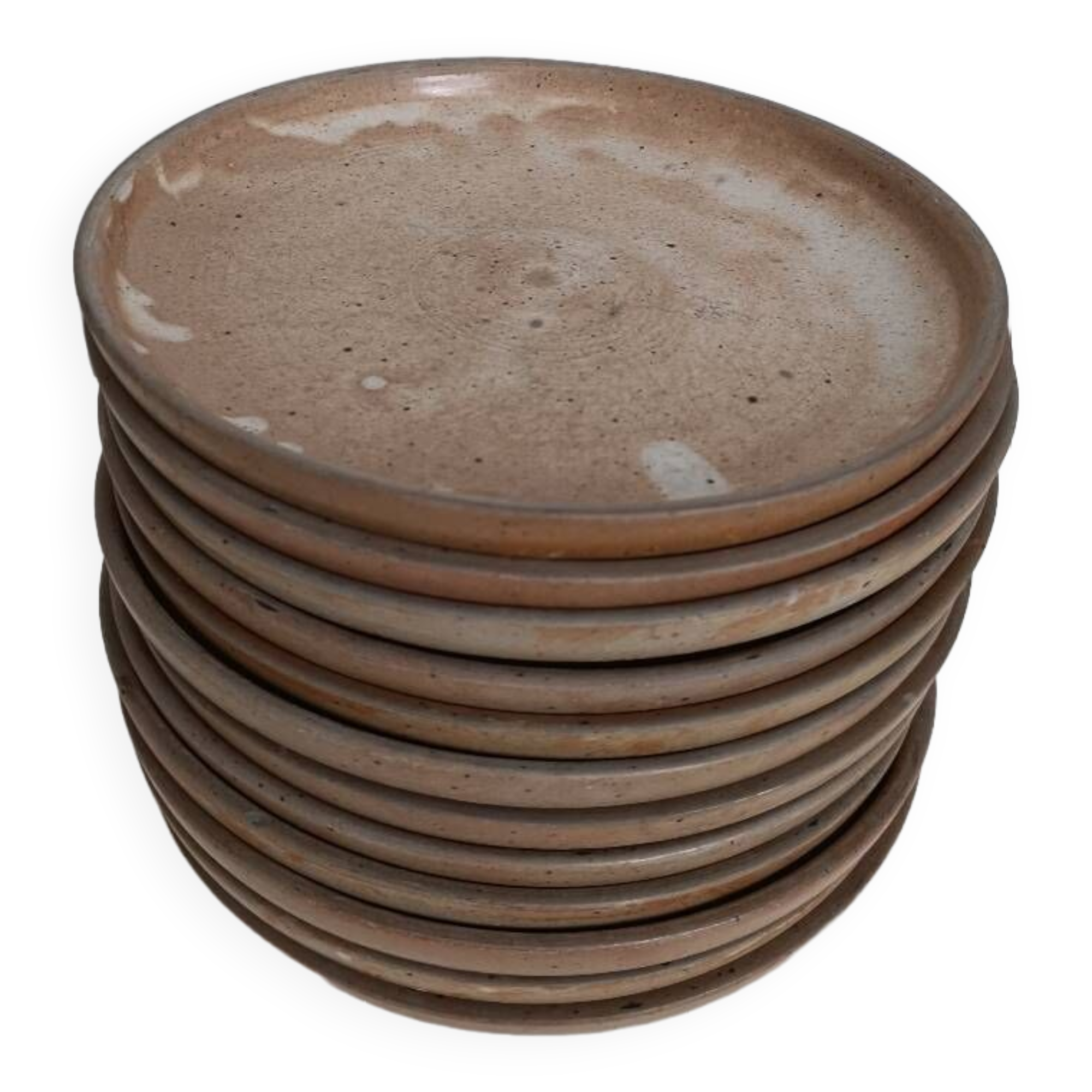 Set of 12 stoneware dinner plates france