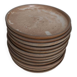 Set of 12 stoneware dinner plates france