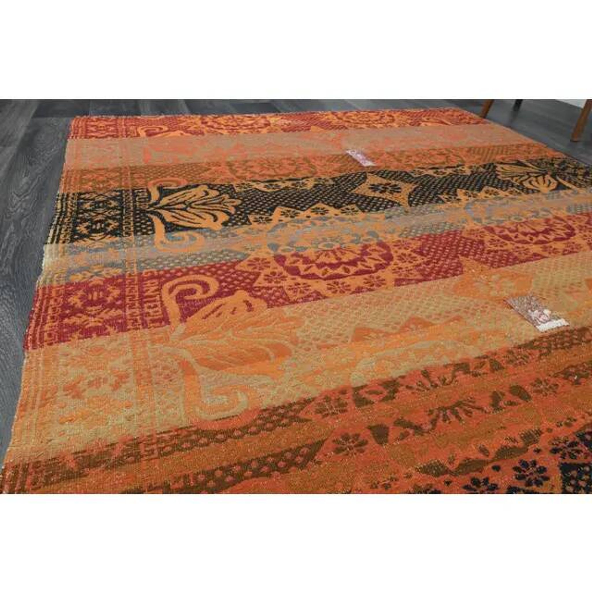 1970s Vintage Turkish Oushak Handmade Wool Cotton Orange Area Rug 182x287