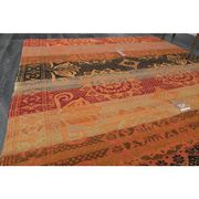 1970s Vintage Turkish Oushak Handmade Wool Cotton Orange Area Rug 182x287