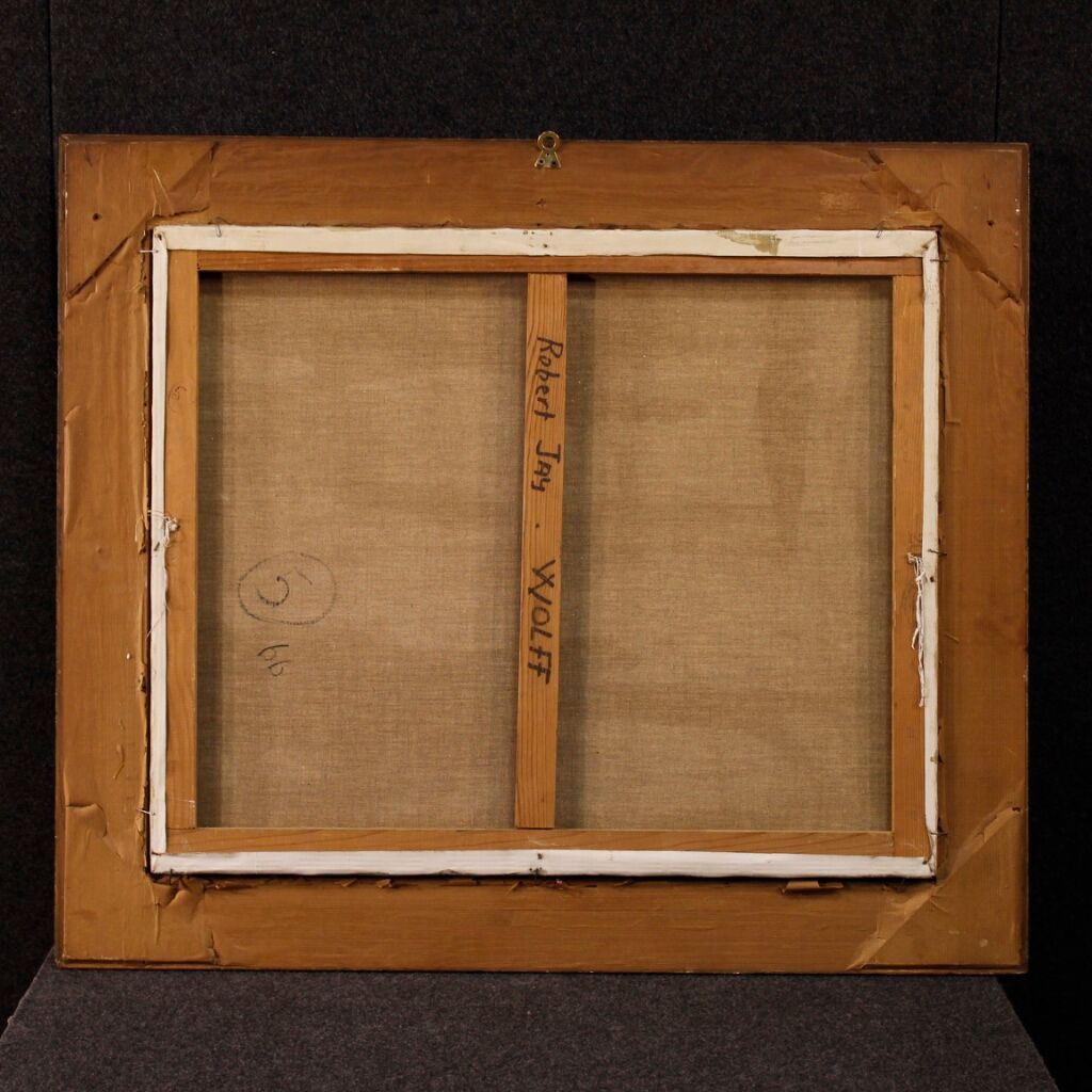 American abstract painting signed by Robert Jay Wolff 20th century