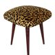 Mid-century leopard velvet stool, Europe, 1960s
