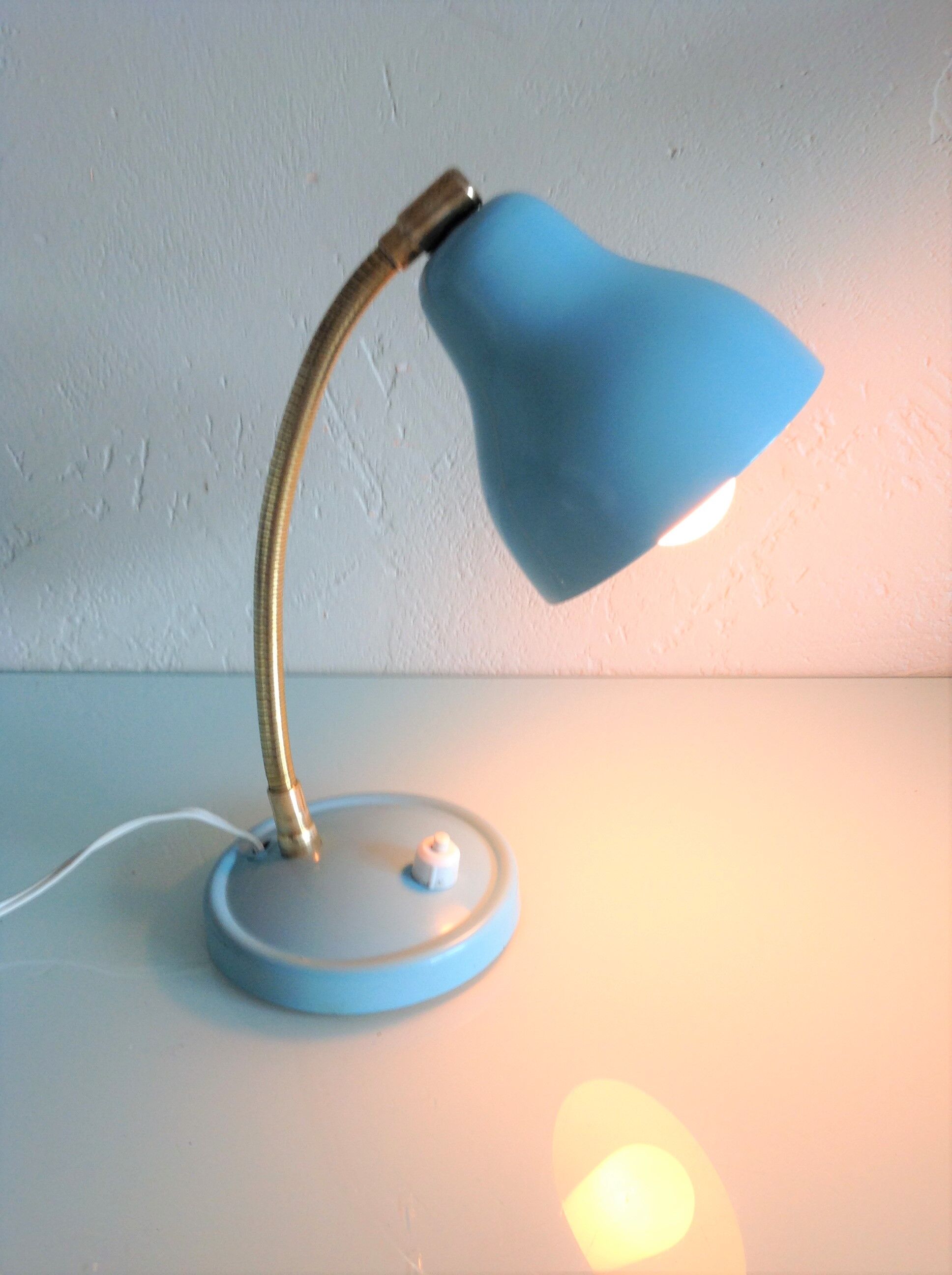 Sky blue / vintage casserole lamp 50s-60s