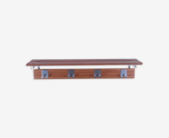 Porte-manteau mural vintage avec chrome et 8 crochets