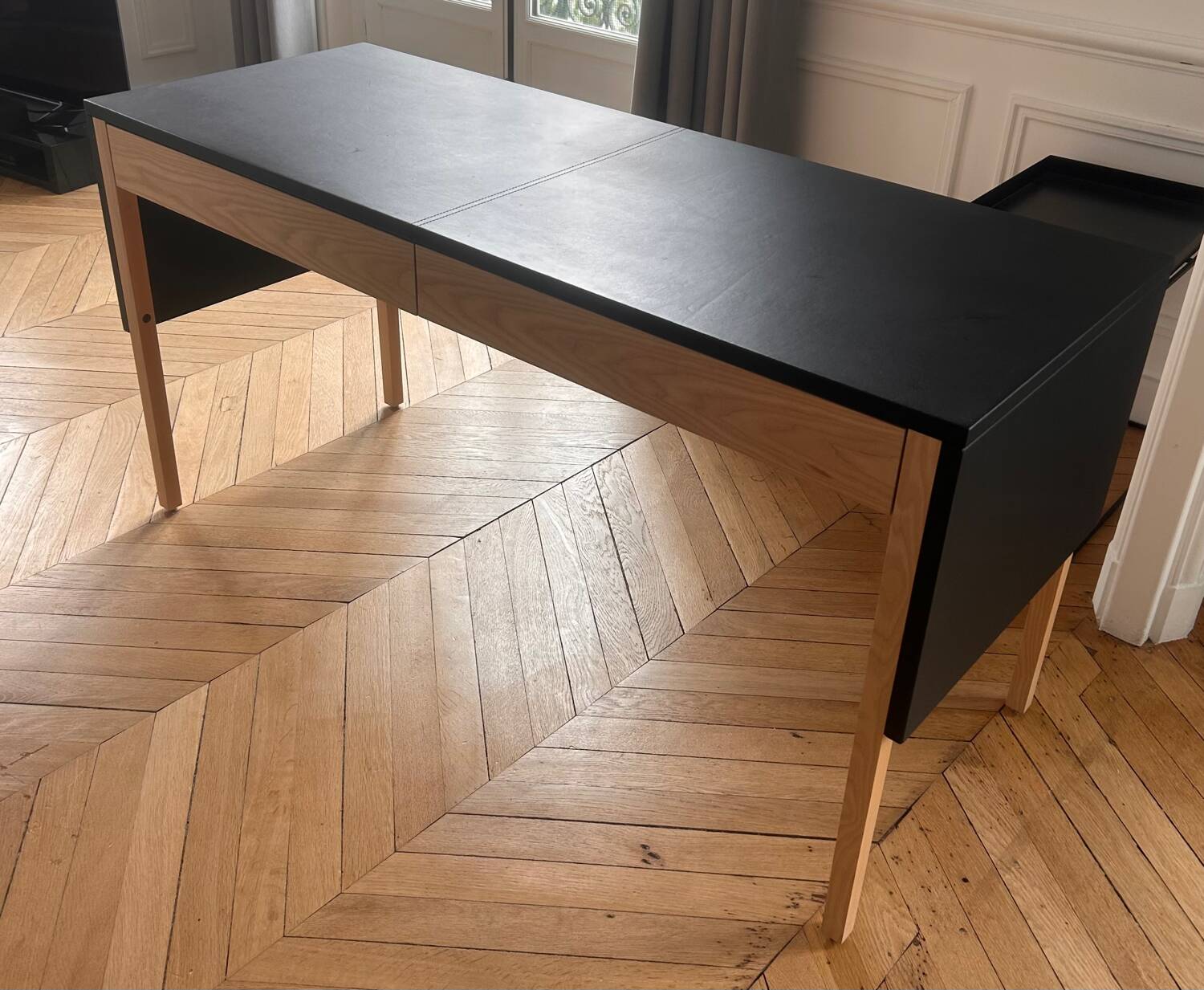 Leather draped desk