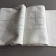 Old linen sheet embroidered with ecru-beige colors with monogram