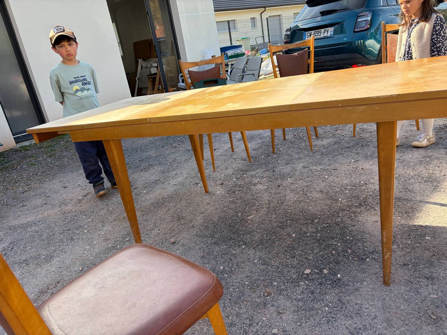 Vintage extendable table from the 60s - central extension.