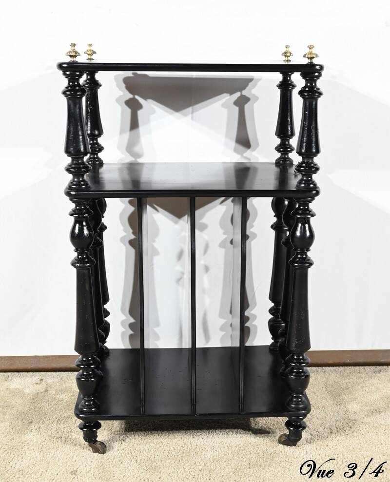 Small music cabinet in blackened pear wood, Napoleon III style – 1900